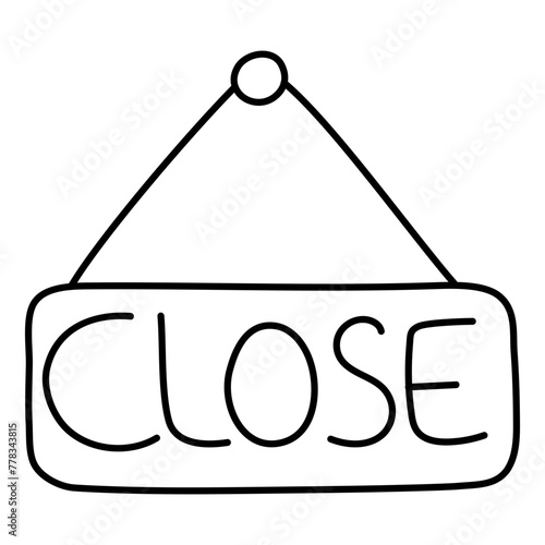 Modern design icon of close board

