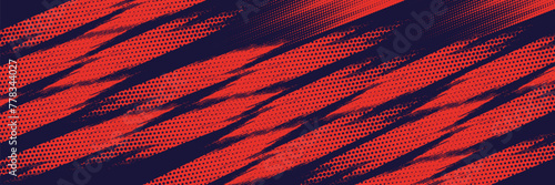 Titik-titik halftone latar belakang tekstur grunge gradien pola warna merah dan biru. Ilustrasi vektor gaya olahraga komik seni pop titik. titik vektor grunge photo