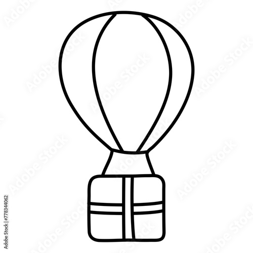 A beautiful design icon of hot air balloon

