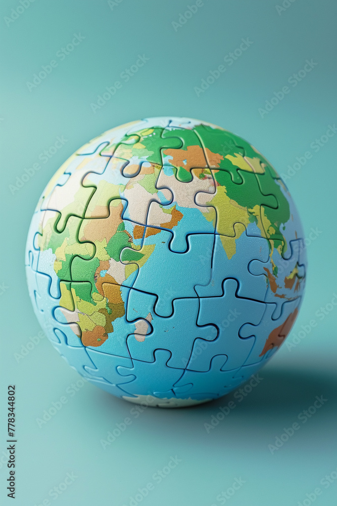 3d illustration puzzle globe earth 3d illustration puzzle globe earth