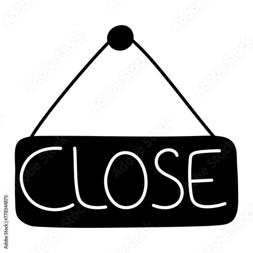 Modern design icon of close board

