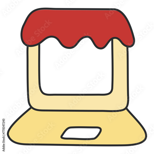 Premium design icon of online shop

