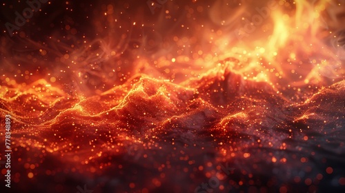 An abstract background with fire flames and red hot sparks