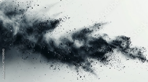 Isolated white background with textures overlay of grit and rough grains. Abstract modern noise. Small particles of debris and dust. Distressed uneven background. Modern illustration. EPS10.