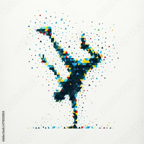 dancer hip hop, breakdance triangles isolated with Generative AI.