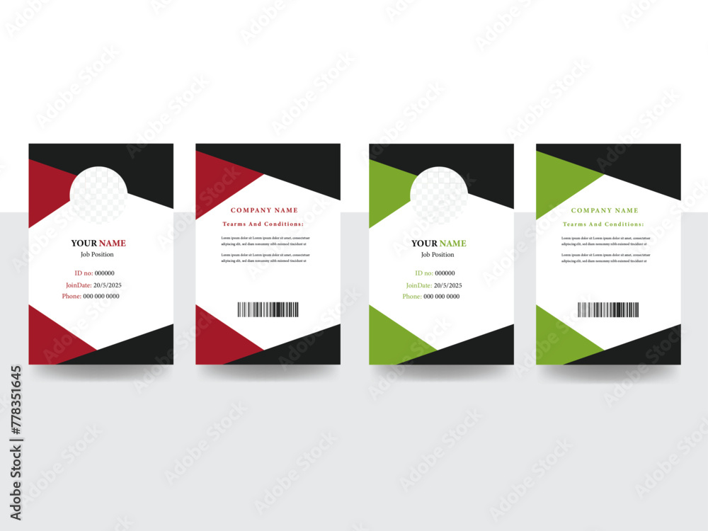 Modern Identity Card , Creative id card design for your company employee, ID Card Template | Office Id card | Employee Id card for your company, Modern ID Card , Vector id card template, Employee ID.