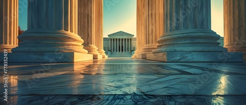 Sunset Symmetry: Supreme Court Columns. Concept Architecture, Photography, Supreme Court, Columns, Sunset photo