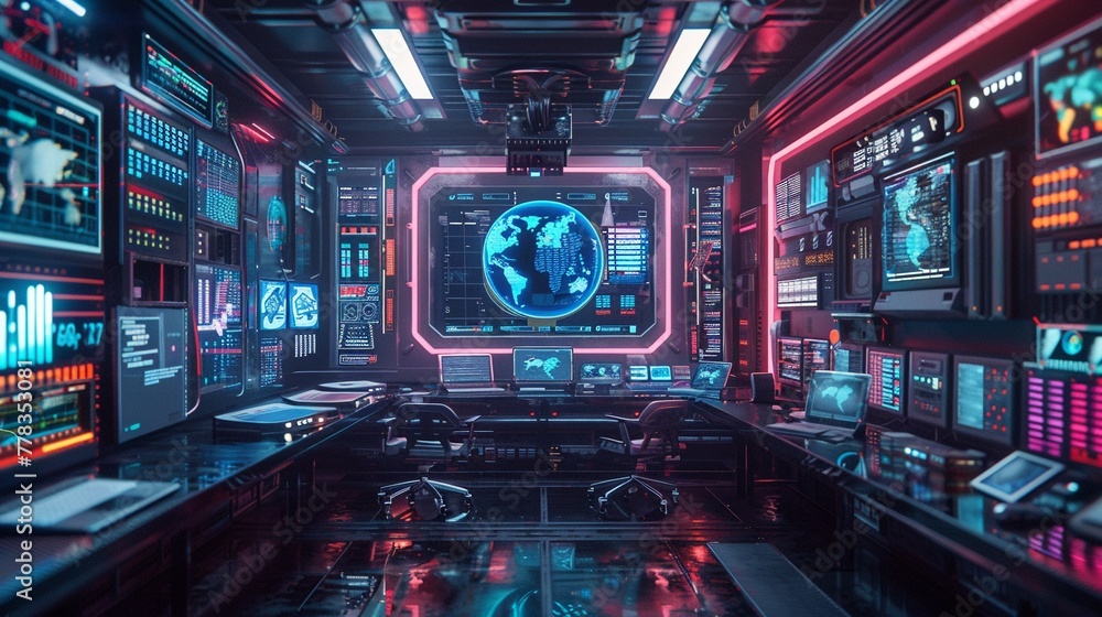 A futuristic concept art of a software development workspace, with holographic displays and virtual reality interfaces, illustrated A futuristic concept art of a software development workspace, with holographic displays and virtual reality interfaces, illustrated