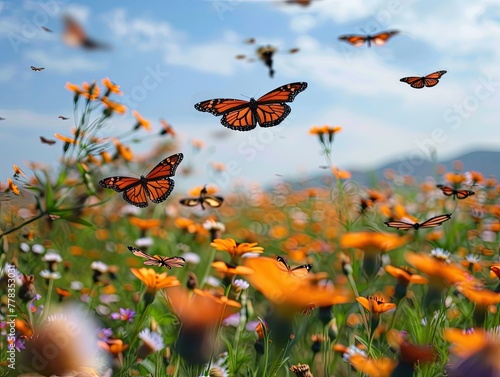 A conservation initiative using drone butterflies to pollinate flowers in areas where real butterfly populations have declined photo