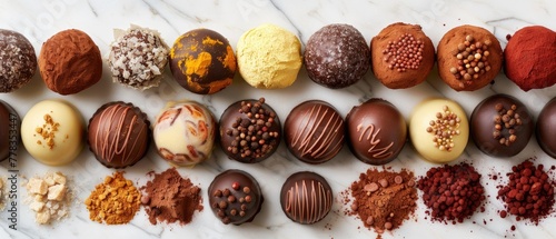 Spiced chocolate truffle collection with exotic flavors and spices