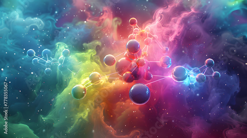 Spatial Representation of Colorful Molecule in a Nebula Setting