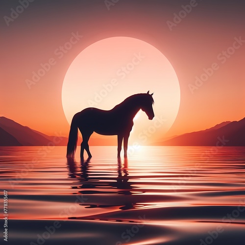 horse at sunset © Руслан Абдуллин