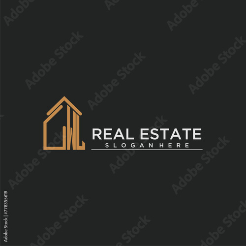 WL initial monogram logo for real estate design