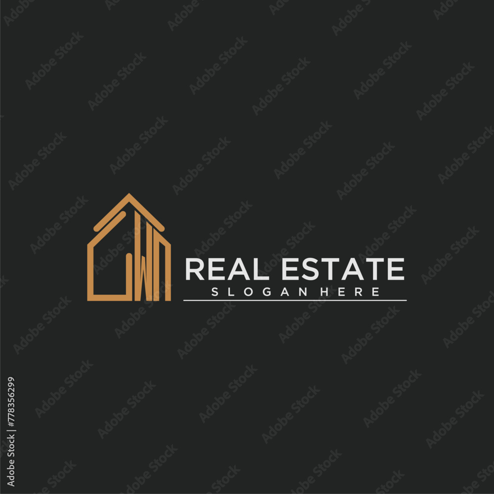 WN initial monogram logo for real estate design WN initial monogram logo for real estate design