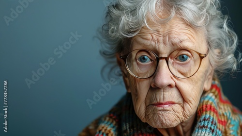 Elderly Woman in Glasses and Scarf