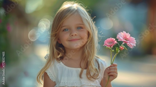 Little Girl in Flower Field