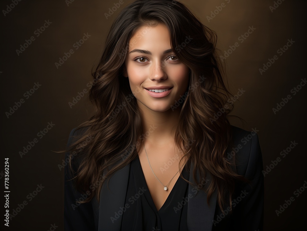 Portrait of a confident young woman. Attractive female model with a happy smile, exuding confidence