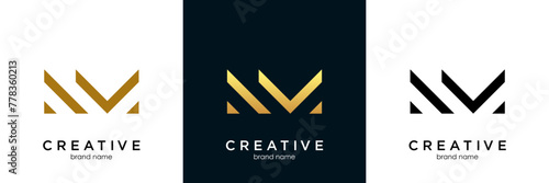 Abstract letter NM logo. This logo icon incorporate with abstract shape in the creative way.