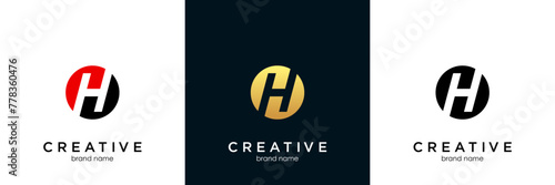 modern and unique letter H initials logo design