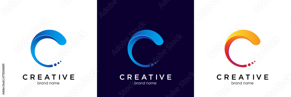 Modern and Minimal layered letter C logo, simple initial C monogram logo vector template Modern and Minimal layered letter C logo, simple initial C monogram logo vector template