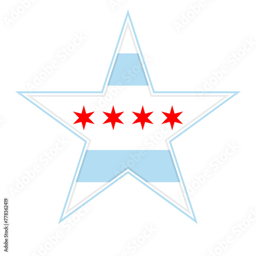 star icon of chicago city flag. vector illustration isolated on white background