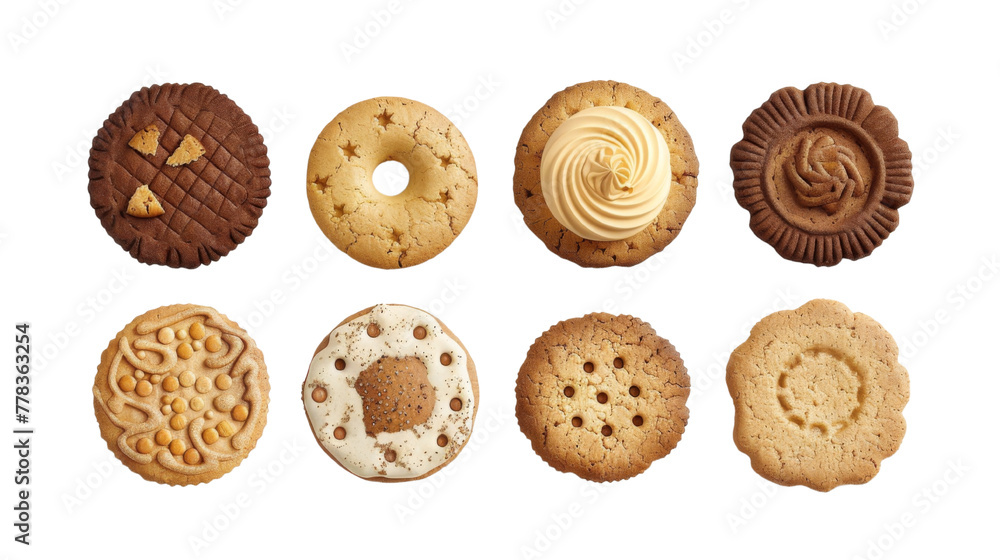 Cookies set isolated on transparent Cookies set isolated on transparent