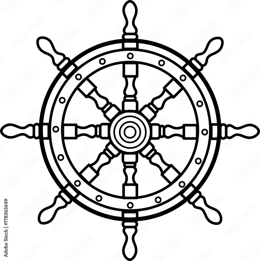 Ships Wheel Outline Icon Ships Wheel Outline Icon