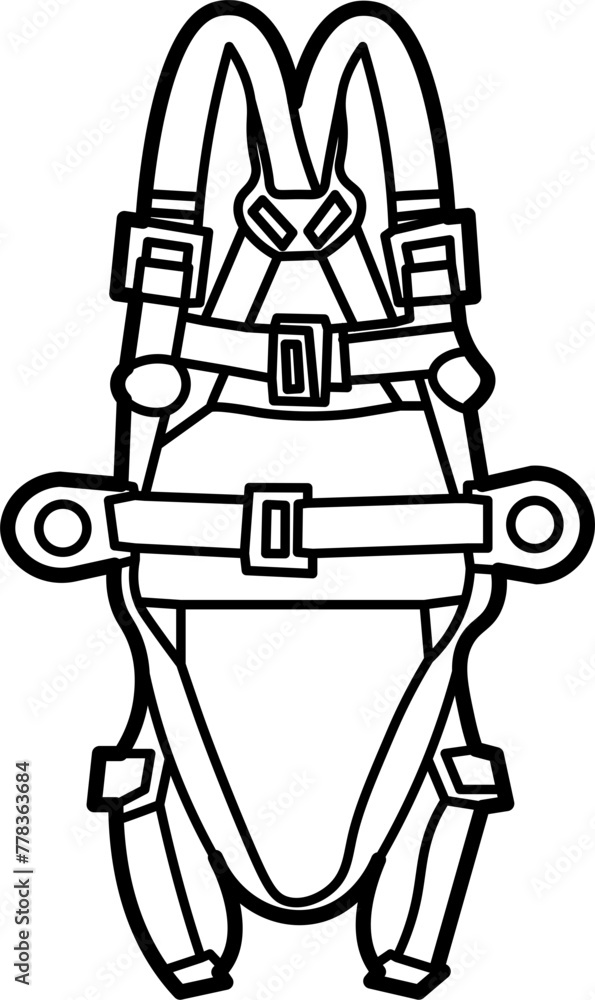 Safety Harness Outline Icon Safety Harness Outline Icon