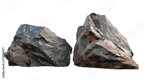 Rock boulder isolated on transparent background