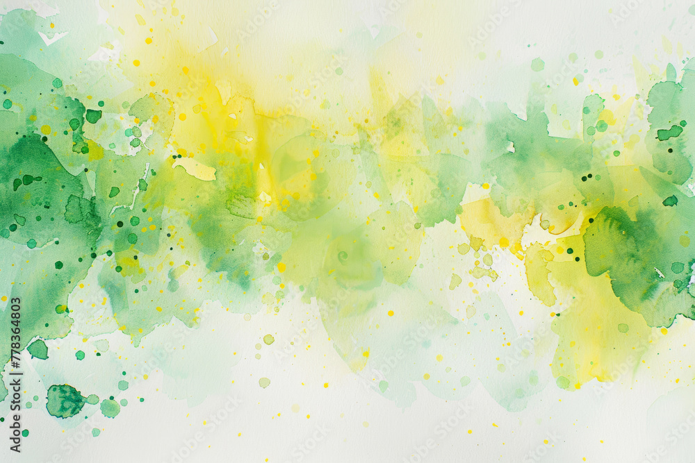 Obraz premium Soft Pastel Watercolor Splash, Abstract Green & Yellow Texture