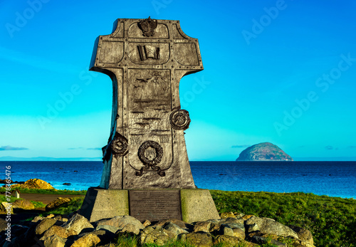 Early morning sun, The Varyag Memorial, Lendalfoot, South Ayrshire, Scotland, UK photo