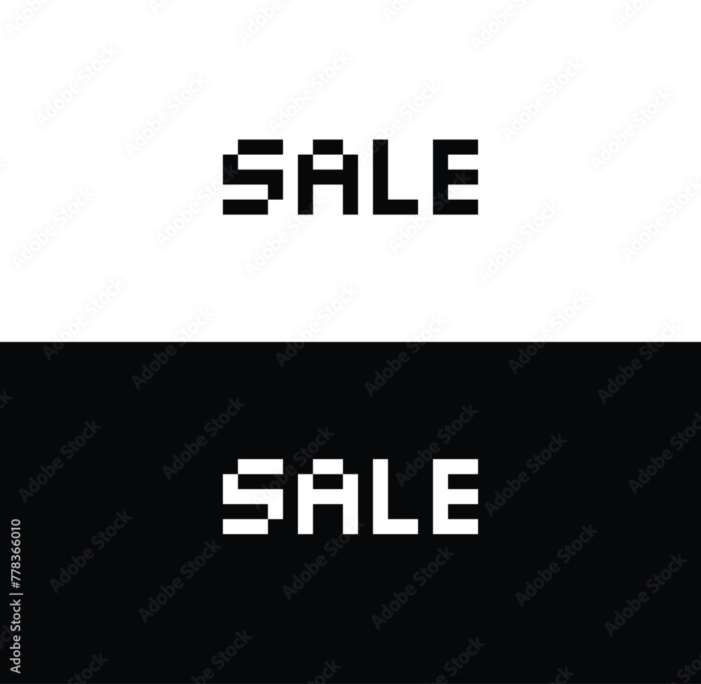 sale 8 bit icon text pixel art sale sign for video games sale 8 bit icon text pixel art sale sign for video games