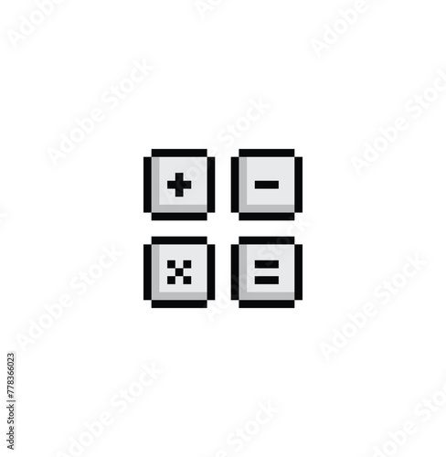 calculator 8 bit icon pixel art calculator sign for games logo symbol 