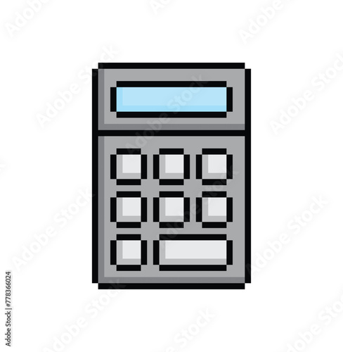 calculator 8 bit icon pixel art calculator sign for games logo symbol 