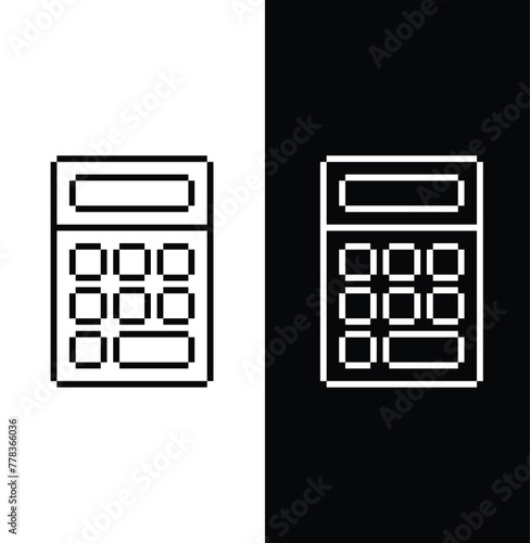 calculator 8 bit icon pixel art calculator sign for games logo symbol 