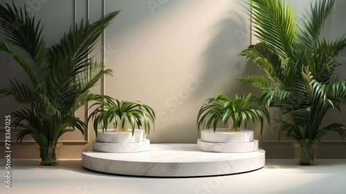 Modern Display with Tropical Palms