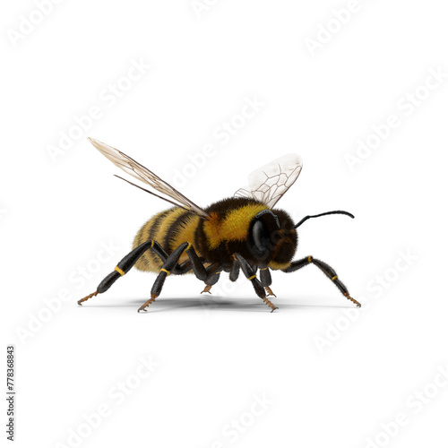 Detailed 3D Bumblebee Model PNG - A Lifelike Representation for Environmental and Educational Projects © HarshDesigns