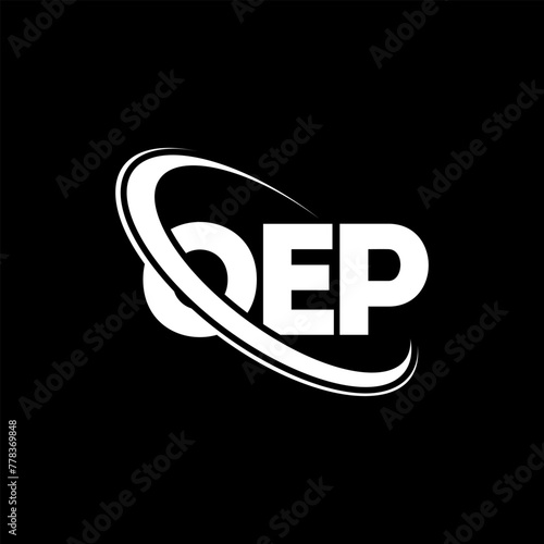 OEP logo. OEP letter. OEP letter logo design. Initials OEP logo linked with circle and uppercase monogram logo. OEP typography for technology, business and real estate brand. photo