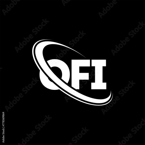 OFI logo. OFI letter. OFI letter logo design. Initials OFI logo linked with circle and uppercase monogram logo. OFI typography for technology, business and real estate brand. photo