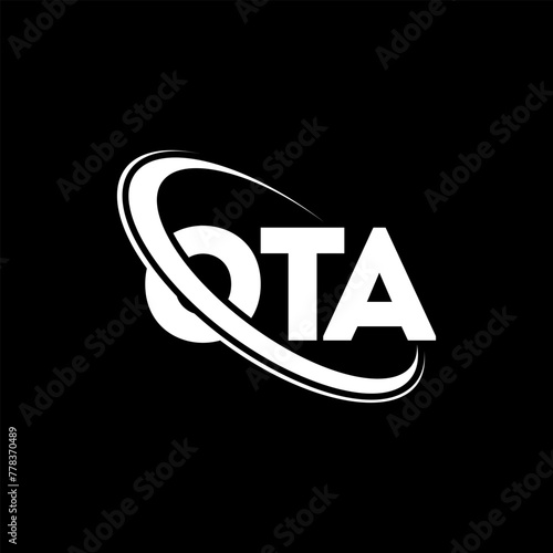 OTA logo. OTA letter. OTA letter logo design. Initials OTA logo linked with circle and uppercase monogram logo. OTA typography for technology, business and real estate brand. photo