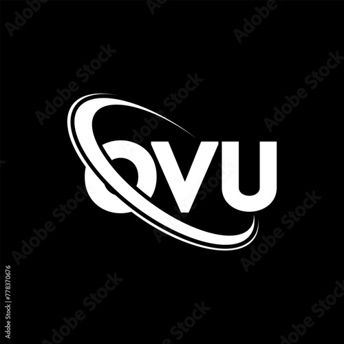 OVU logo. OVU letter. OVU letter logo design. Initials OVU logo linked with circle and uppercase monogram logo. OVU typography for technology, business and real estate brand. photo