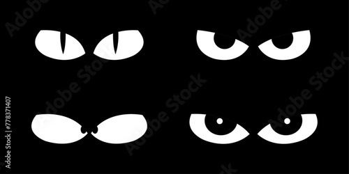 halloween spooky scary eyes vector