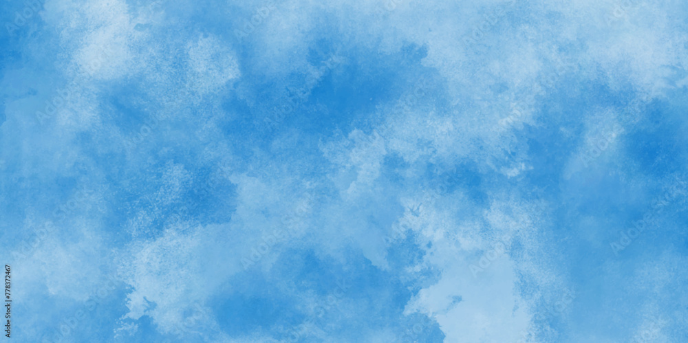 Obraz premium Blue sky with clouds. Sky Nature Landscape Background. The summer heaven is colorful clearing day Good weather. bright cloud cover in the sun calm clear winter air background. 