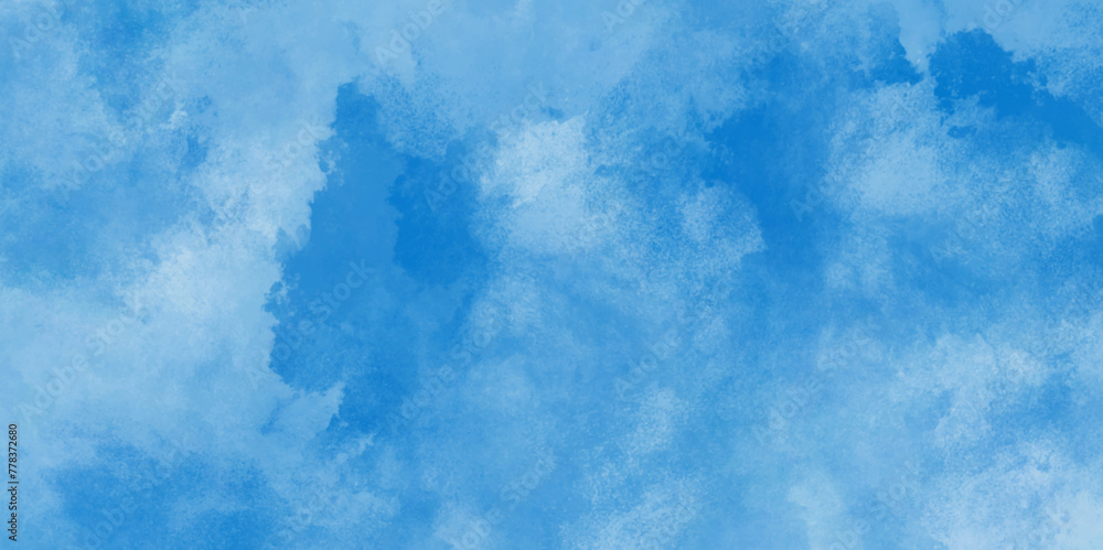 Fototapeta premium Blue sky with clouds. Sky Nature Landscape Background. The summer heaven is colorful clearing day Good weather. bright cloud cover in the sun calm clear winter air background. 