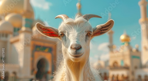 Goat With eid Background Generated with Ai tools