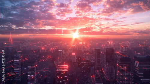 Sunrise over a digital utopia