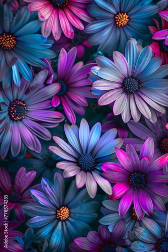 Vibrant Purple and Blue Flowers in a Bunch