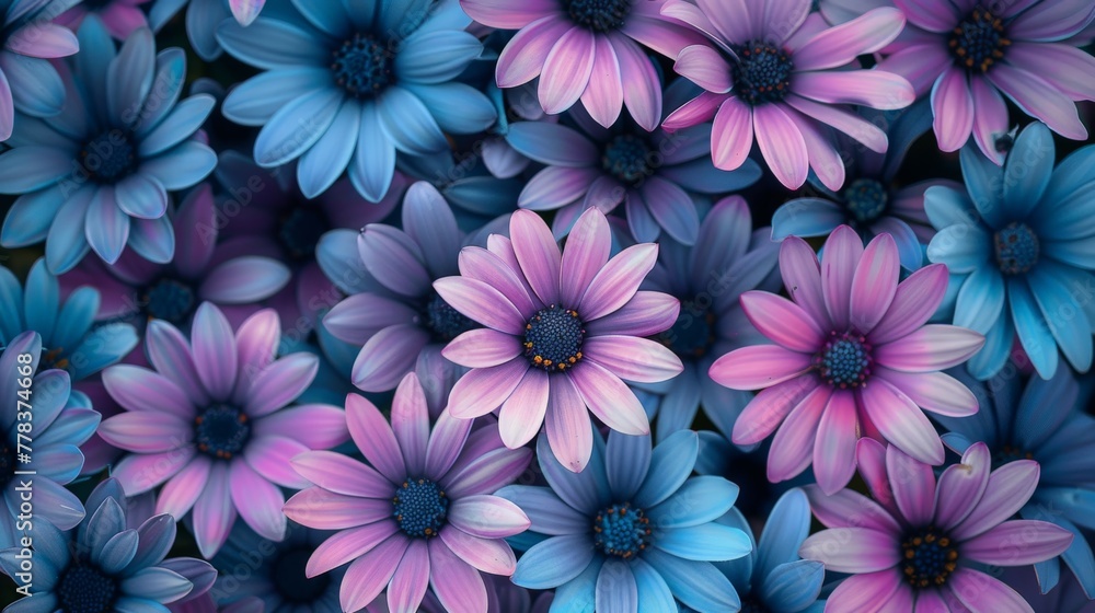 Cluster of Purple and Blue Flowers