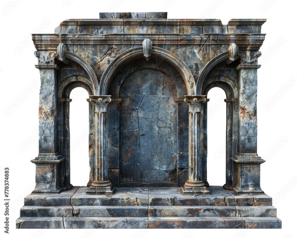 Fototapeta premium Stone stage isolated on transparent background