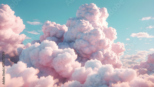 Pastel Playground: A Burst of Color in a Whimsical CloudScape. generative AI © EVISUAL